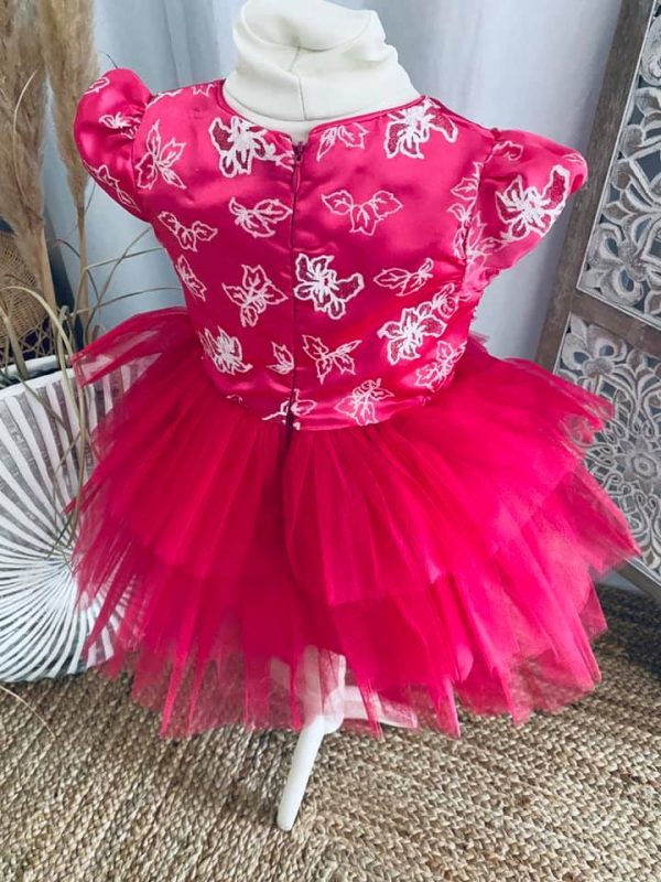 Robe Sissi flowers fuchsia 2 à 6 ans – Image 4