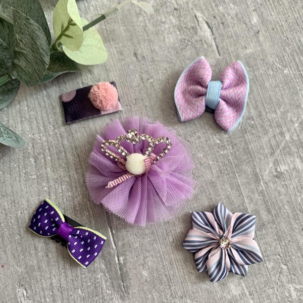 Barrettes Magiques x5, modèle "Lilac crown"