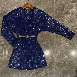 Robe de noël Eclat - sequin bleu