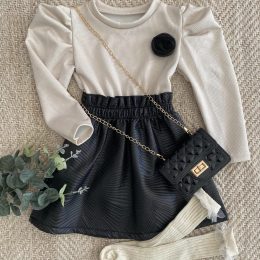 Robe de noël bi matière - top doré