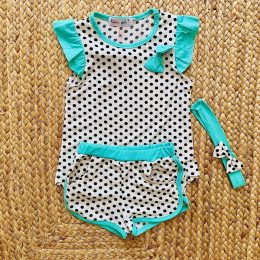 Ens 3 piéces bébé polka vert