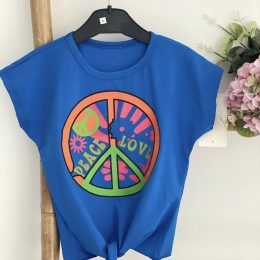 T-shirt noué "peace and love"