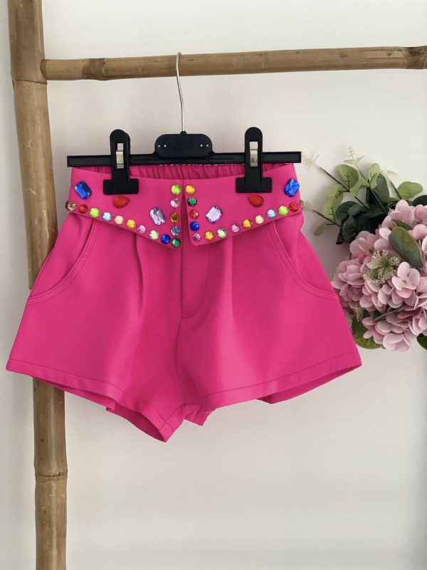 Short Fuchsia Multi strass