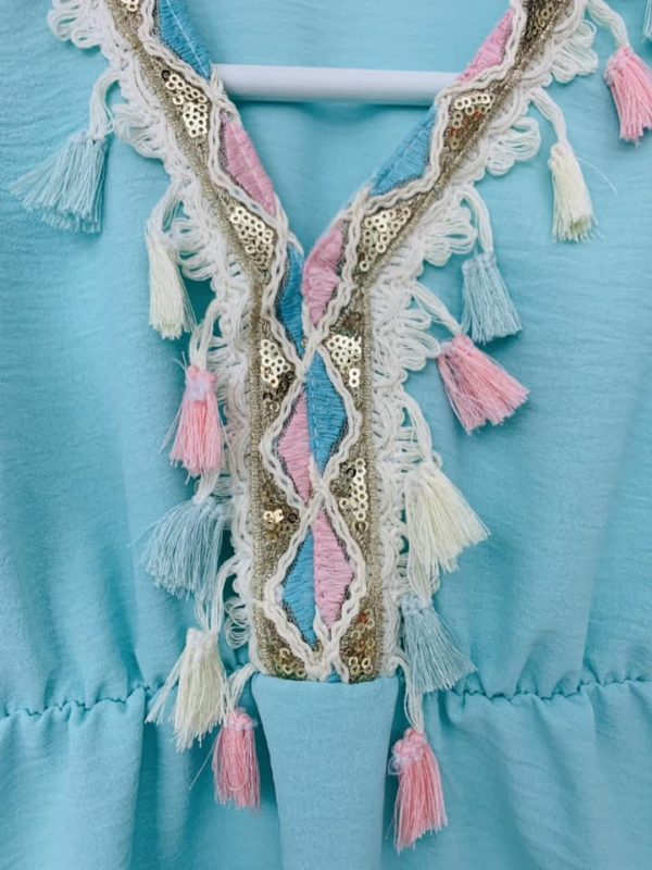 Robe pampilles Ibiza - turquoise – Image 2