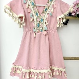 Robe pampilles Ibiza - rose