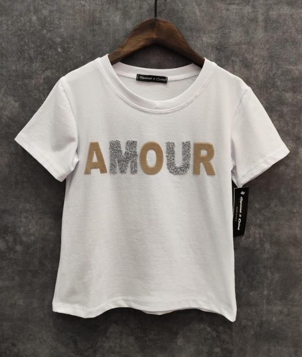 T-shirt 3D Amour - beige