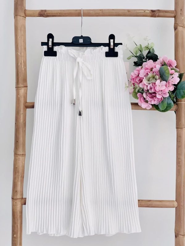 Pantalon ample plissée - blanc