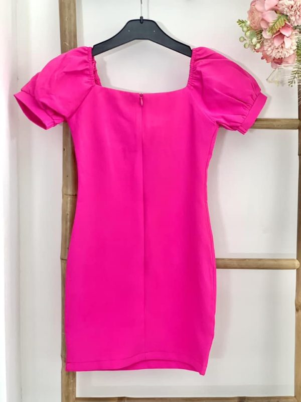 Robe tube gros noeud rose – Image 3