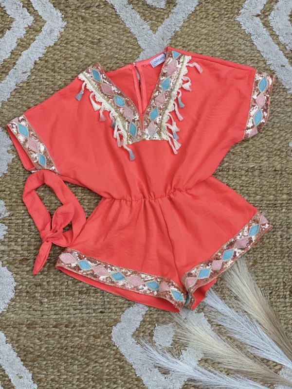Combishort pampilles Ibiza - Corail flashy