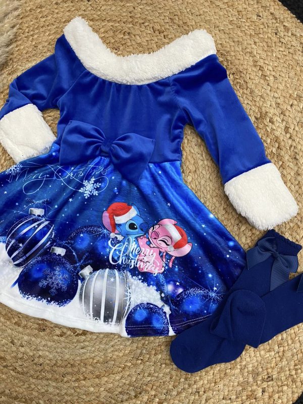 Robe velours Stitch et Angel - Bleu – Image 2