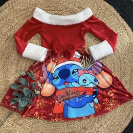 Robe velours Stitch doudou - Rouge