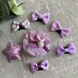Lot 7 Barrettes magiques Lilas