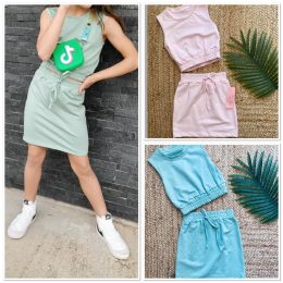 Ensemble jupe droite coton 14 ans