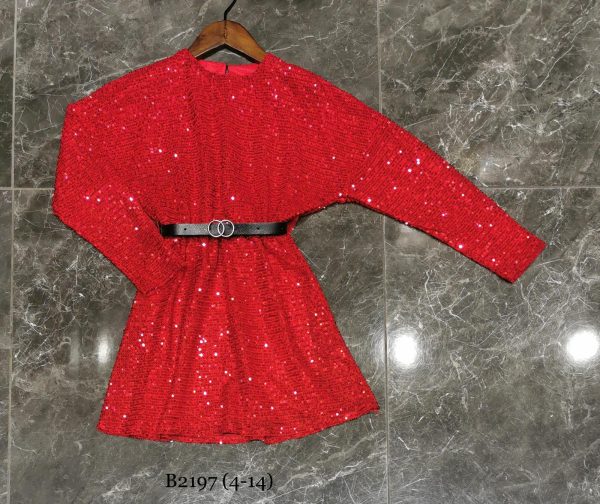 Robe de noël Eclat - sequin rouge