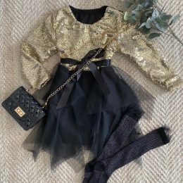 Robe de noël Izia ML - Gold