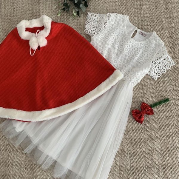 Cape poncho mère Noël 2 à 12 ans – Image 2