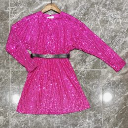 Robe de noël Eclat - sequin fuchsia