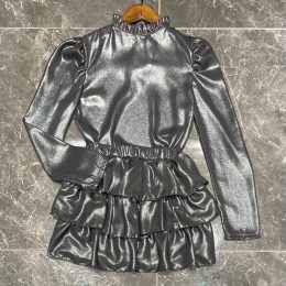 Ensemble jupette fluide - noir reflets argent