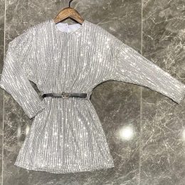 Robe de noël Eclat - sequin argent