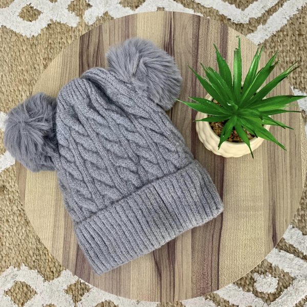 Bonnet double pompom dès 8 ans – Image 4