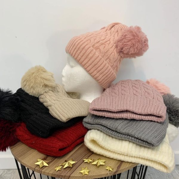 Bonnet double pompom dès 8 ans