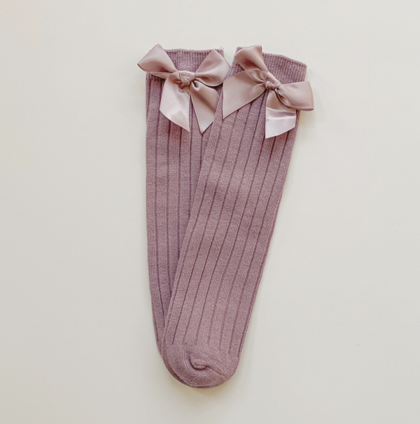 Chaussettes côtelées petits noeuds taille unique 3 à 10 ans – Image 4