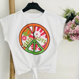 T-shirt noué "peace and love"