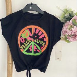 T-shirt noué "peace and love"
