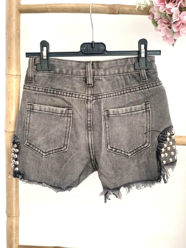 Short jeans noir clouté – Image 4