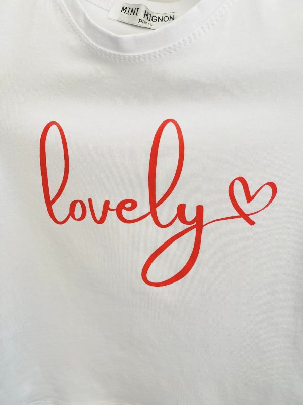 T-shirt blanc Lovely - rouge – Image 2