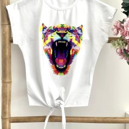 T-shirt noué tigre - Blanc