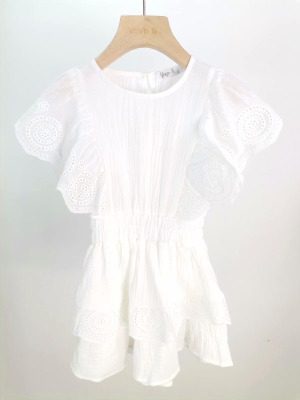 Robe Elena gaz de coton - blanche – Image 3
