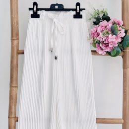 Pantalon ample plissée - blanc