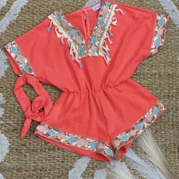 Combishort pampilles Ibiza - Corail flashy