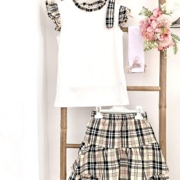 Ensemble 4 pièces jupe tartan