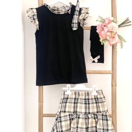Ensemble 4 pièces jupe tartan