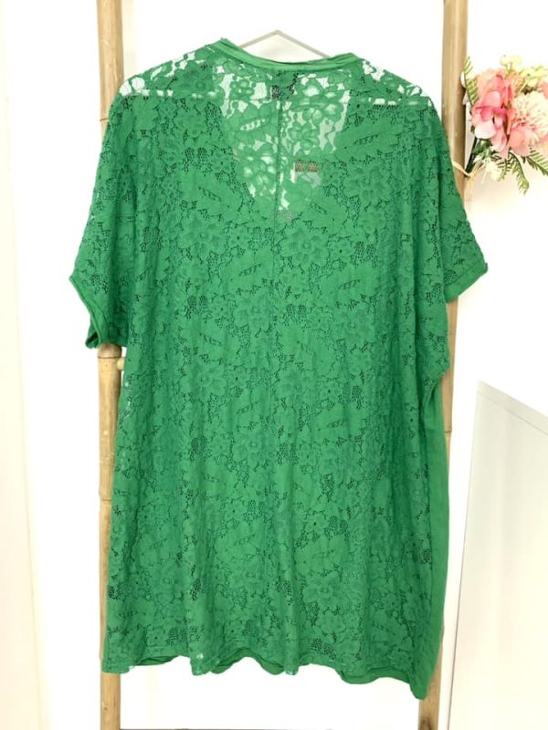Robe tunique dos dentelle verte – Image 6