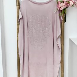Robe tunique loose rose poudré