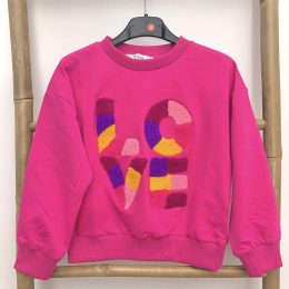 Sweat LOVE moumoute - fushia