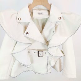 Perfecto simili cuir froufrou - Blanc