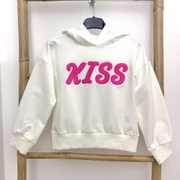 Sweat capuche Kiss - Blanc