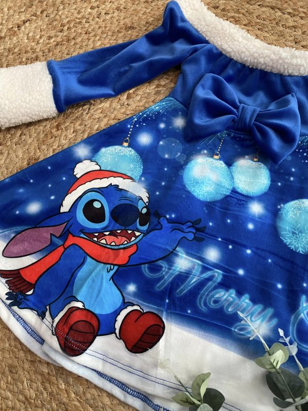 Robe velours Stitch double - Bleue – Image 3
