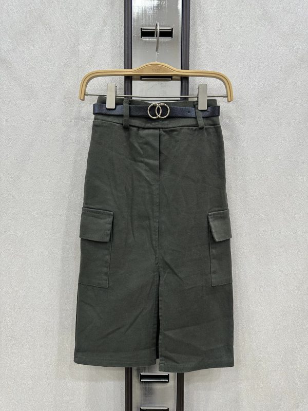 Jupe longue cargo - Kaki