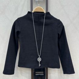 Top épais suédine ML + collier - noir
